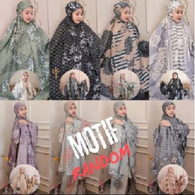 Mukena Traveling Mini Pouc 2in1 Laser Cut Motif Free Tasbih 